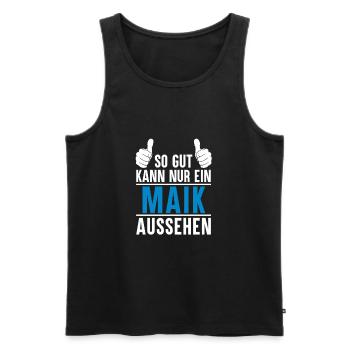 Maik Name Geschenkidee Maik Geschenk Vorname - Männer Premium Bio Tank Top - Schwarz - Vorne - AI Model Male 178 light (178cm)