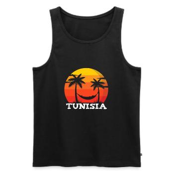 Tunisie Souvenir d’été Vacances Soleil Cadeau - Débardeur bio Premium Homme - noir - Devant - Michal (187cm)