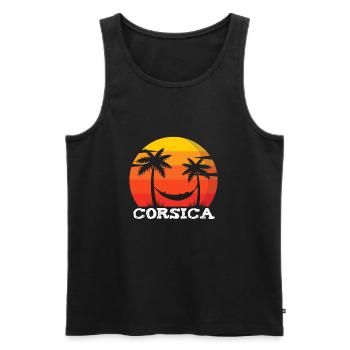 Corse Souvenir d’été Vacances Soleil Cadeau - Débardeur bio Premium Homme - noir - Devant - Michal (187cm)