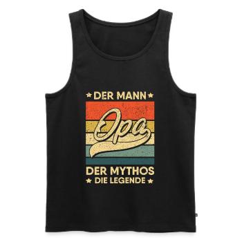 Opa Der Mann Der Mythos Die Legende - Männer Premium Bio Tank Top - Schwarz - Vorne - AI Model Male 178 light (178cm)