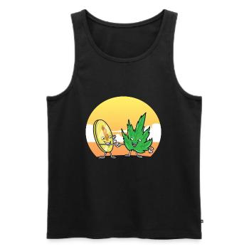 Bitcoin Und Cannabis Weed Crypto Cryptowährung - Männer Premium Bio Tank Top - Schwarz - Vorne - Michal (187cm)