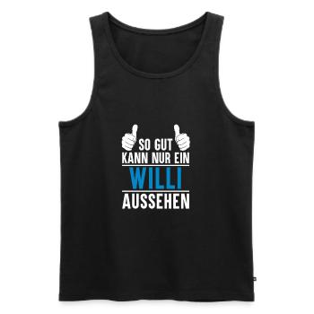 Willi Name Geschenkidee Willi Geschenk Vorname - Männer Premium Bio Tank Top - Schwarz - Vorne - AI Model Male 178 light (178cm)