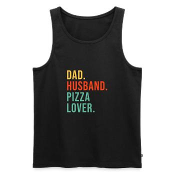 Papa Ehemann Pizza Liebhaber Essen Fast Food - Männer Premium Bio Tank Top - Schwarz - Vorne - Michal (187cm)