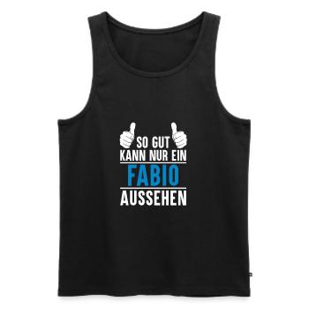 Fabio Name Geschenkidee Fabio Geschenk Vorname - Männer Premium Bio Tank Top - Schwarz - Vorne - AI Model Male 178 light (178cm)