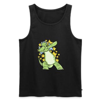 Dabbing Dragon - Débardeur bio Premium Homme - noir - Devant - Michal (187cm)