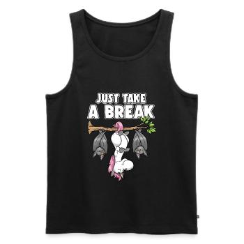 Just Take A Break Chauve-souris licorne - Débardeur bio Premium Homme - noir - Devant - AI Model Male 178 light (178cm)