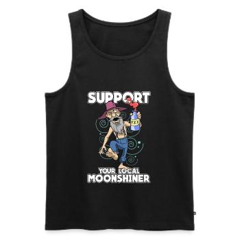 Hinterwäldler Support Your Local Moonshiner - Männer Premium Bio Tank Top - Schwarz - Vorne - AI Model Male 178 light (178cm)