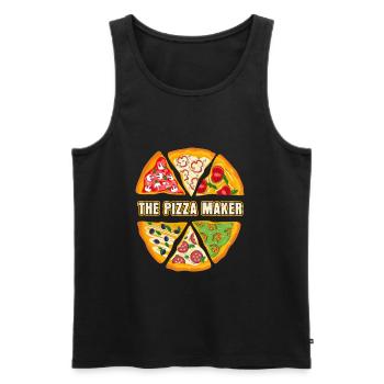 Der Pizzabäcker Pizza - Männer Premium Bio Tank Top - Schwarz - Vorne - AI Model Male 178 light (178cm)