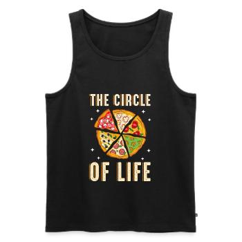 The Cycle of Life Pizza Pizza Baker - Men's Premium Organic Tank Top - black - Front - AI Model Male 178 light (178cm)
