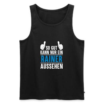 Rainer Name Geschenkidee Rainer Geschenk Vorname - Männer Premium Bio Tank Top - Schwarz - Vorne - AI Model Male 178 light (178cm)