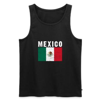 Mexique Drapeau Mexicain Racines Mexicaines Pays - Débardeur bio Premium Homme - noir - Devant - AI Model Male 178 light (178cm)
