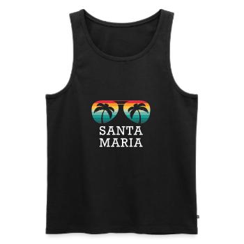 Santa Maria Voyage Vacances Été Soleil Souvenir - Débardeur bio Premium Homme - noir - Devant - Michal (187cm)