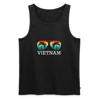 Vietnam Reise Urlaub Reisen Sommer Sonne Souvenir - Männer Premium Bio Tank Top - Schwarz - Vorne - Michal (187cm)