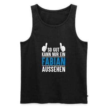 Fabian Name Geschenkidee Fabian Geschenk Vorname - Männer Premium Bio Tank Top - Schwarz - Vorne - Michal (187cm)