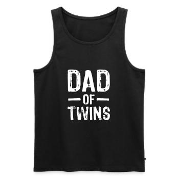 Father Dad of Twins, Twins Gift Dad - Men's Premium Organic Tank Top - black - Front - Michal (187cm)