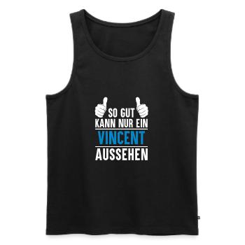 Vincent Name Geschenkidee Vincent Geschenk Vorname - Männer Premium Bio Tank Top - Schwarz - Vorne - AI Model Male 178 light (178cm)