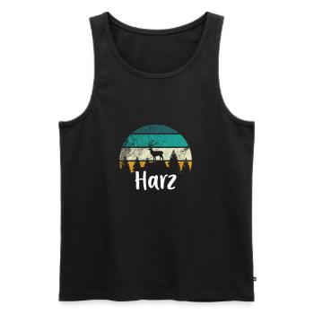 Harz - Männer Premium Bio Tank Top - Schwarz - Vorne - Michal (187cm)
