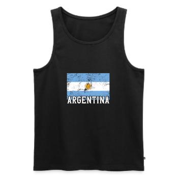 Argentinien Südamerika Flagge Stolz Reise Geschenk - Männer Premium Bio Tank Top - Schwarz - Vorne - AI Model Male 178 light (178cm)
