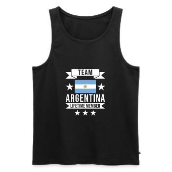 Argentine Drapeau Amérique du Sud Amérique latine Pays - Débardeur bio Premium Homme - noir - Devant - AI Model Male 178 light (178cm)