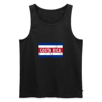 Costa Rica - Costa Rica Flag - Men's Premium Organic Tank Top - black - Front - AI Model Male 178 light (178cm)