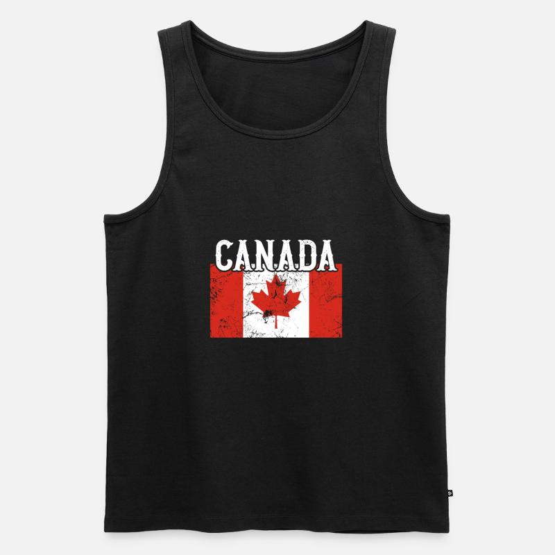 Drapeau du Canada - Débardeur bio Premium Homme - noir