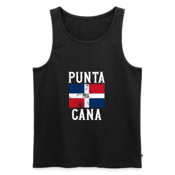 Punta Cana République dominicaine Voyage de vacances - Débardeur bio Premium Homme - noir - Devant - Michal (187cm)