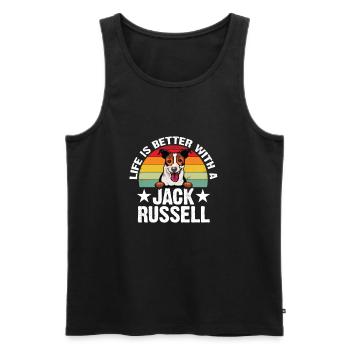 Jack Russell Terrier Hund Spruch Lustig Hunde - Männer Premium Bio Tank Top - Schwarz - Vorne - AI Model Male 178 light (178cm)