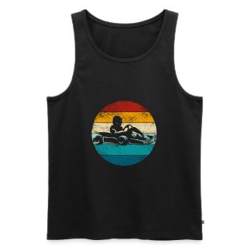 Go Kart Fahrer - Kartfahrer Wettrennen - Männer Premium Bio Tank Top - Schwarz - Vorne - AI Model Male 178 light (178cm)