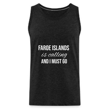 Faroe Islands - Men's Premium Organic Tank Top - charcoal grey - Front - Alexander (188cm)