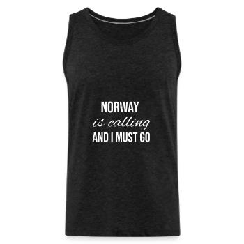 Norway - Men's Premium Organic Tank Top - charcoal grey - Front - Alexander (188cm)