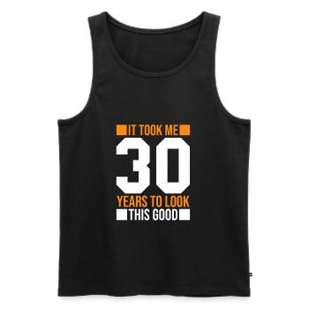 30th Birthday Gift 30 years old Gift idea - Men's Premium Organic Tank Top - black - Front - Michal (187cm)