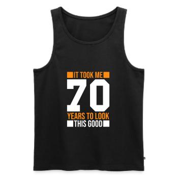 70th Birthday Gift 70 years old Gift idea - Men's Premium Organic Tank Top - black - Front - Michal (187cm)