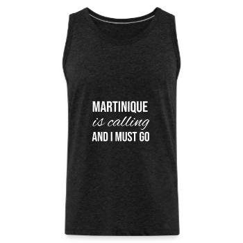 Martinique - Men's Premium Organic Tank Top - charcoal grey - Front - Alexander (188cm)