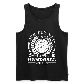 Handballspieler Spruch Männer Handball - Männer Premium Bio Tank Top - Schwarz - Vorne - AI Model Male 178 light (178cm)