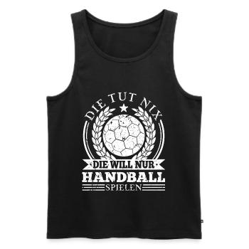 Handballspielerin Spruch Frauen Handball - Männer Premium Bio Tank Top - Schwarz - Vorne - Michal (187cm)
