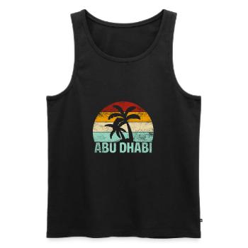 Abu Dhabi Souvenir Palmen Sommer Sonne Meer Strand - Männer Premium Bio Tank Top - Schwarz - Vorne - AI Model Male 178 light (178cm)
