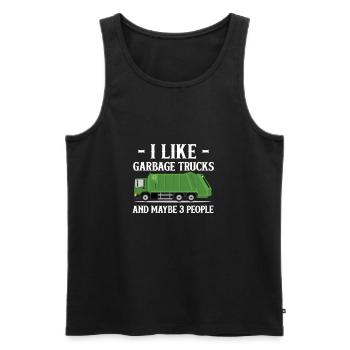 Garbage truck garbage collection saying garbage man - Men's Premium Organic Tank Top - black - Front - AI Model Male 178 light (178cm)