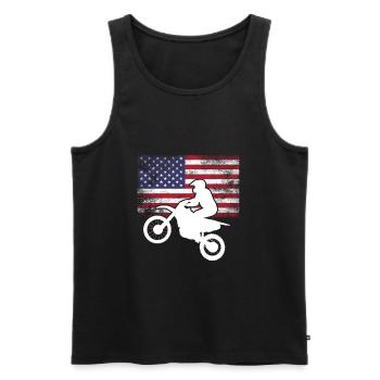 Motocross Supercross MX SX FMX Dirt Bike Saying - Men's Premium Organic Tank Top - black - Front - AI Model Male 178 light (178cm)