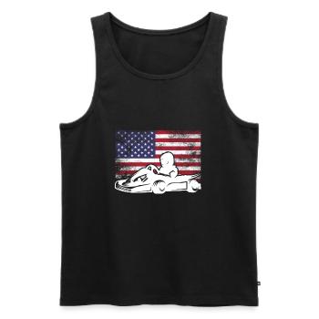 Go Kart Funny Go Kart Driver USA America Drapeau - Débardeur bio Premium Homme - noir - Devant - Michal (187cm)