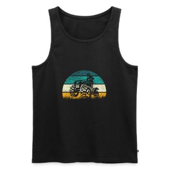 Quad Retro ATV Vintage Offroad - Men's Premium Organic Tank Top - black - Front - Michal (187cm)
