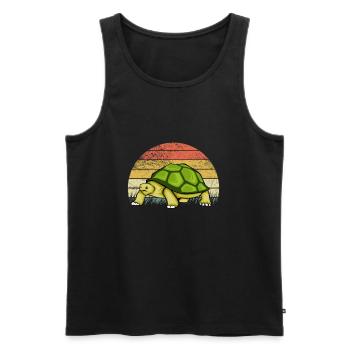 Tortue Rétro Tortues Vintage Dessin Animé - Débardeur bio Premium Homme - noir - Devant - AI Model Male 178 light (178cm)