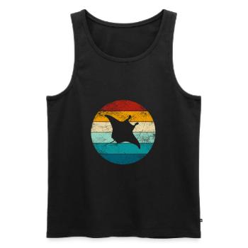Stingray Manta Rays Retro Cadeau - Débardeur bio Premium Homme - noir - Devant - Michal (187cm)