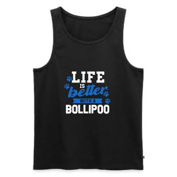 Bollipoo - Débardeur bio Premium Homme - noir - Devant - Michal (187cm)