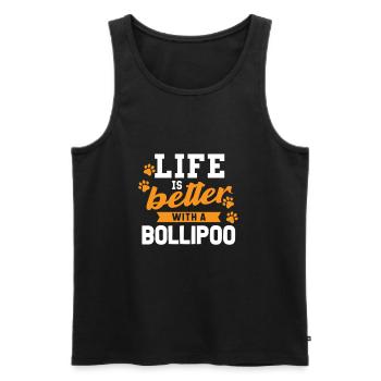 Bollipoo Hunde Hunderasse Geschenk Spruch Hund - Männer Premium Bio Tank Top - Schwarz - Vorne - AI Model Male 178 light (178cm)