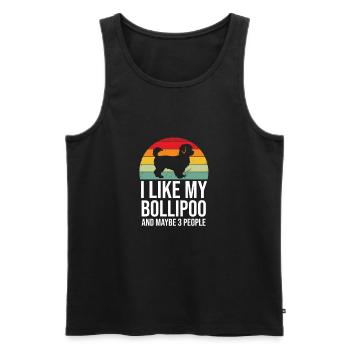 Bollipoo Chien Race De Chien Cadeau Chien Bollipoo - Débardeur bio Premium Homme - noir - Devant - Michal (187cm)
