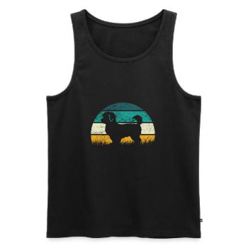 Bollipoo Retro Vintage Coloré - Débardeur bio Premium Homme - noir - Devant - Michal (187cm)