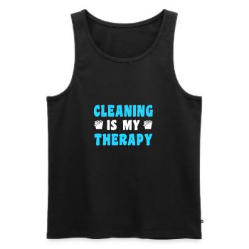 Cleaner Cleaning lady Cleaner Domestic help - Men's Premium Organic Tank Top - black - Front - Michal (187cm)