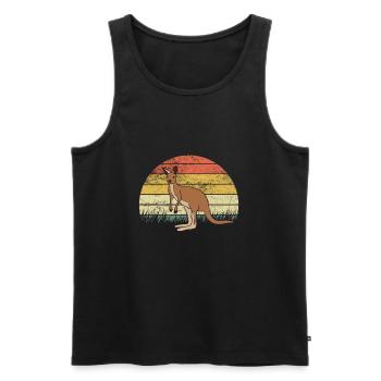 Kangaroo Australia Kangaroo Marsupial Kangaroos - Men's Premium Organic Tank Top - black - Front - AI Model Male 178 light (178cm)