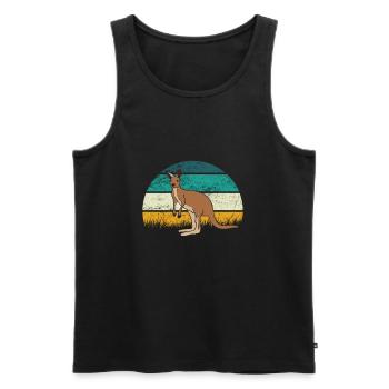 Känguru - Männer Premium Bio Tank Top - Schwarz - Vorne - Michal (187cm)