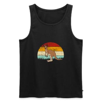 Kangaroo Australia Kangaroo Marsupial Kangaroos - Men's Premium Organic Tank Top - black - Front - AI Model Male 178 light (178cm)